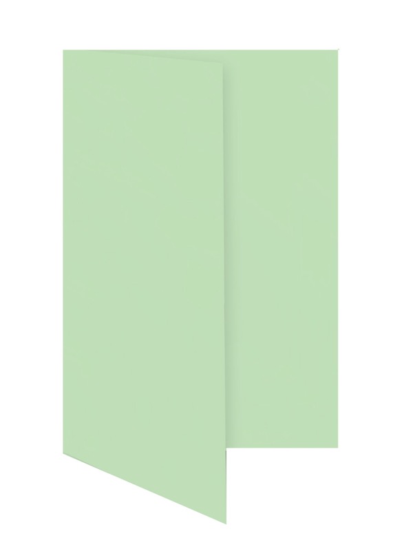 cartes pliantes colorées vert (vert pistache) 105 x 210 mm (dl) | 230 g/qm offset | sans fenêtre | pas de fermeture | pas de rabat | 50 pièces