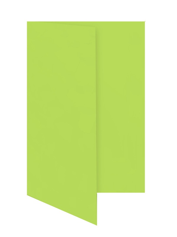 cartes pliantes colorées vert (vert tilleul) 105 x 210 mm (dl) | 230 g/qm offset | sans fenêtre | pas de fermeture | pas de rabat | 50 pièces