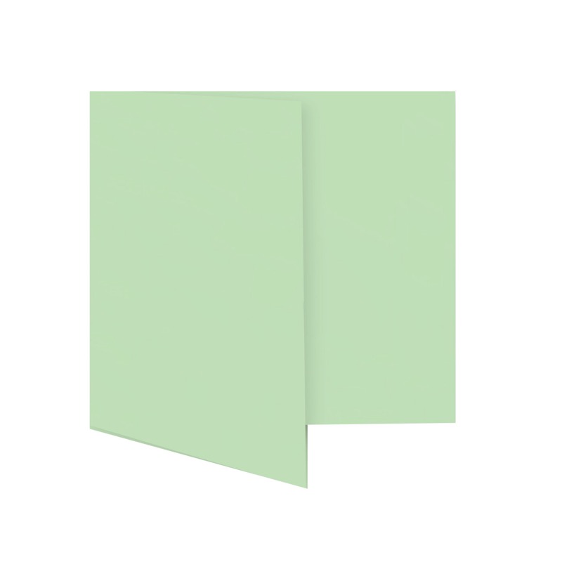 cartes pliantes colorées vert (vert pistache) 115 x 130 mm | 230 g/qm offset | sans fenêtre | pas de fermeture | pas de rabat | 50 pièces