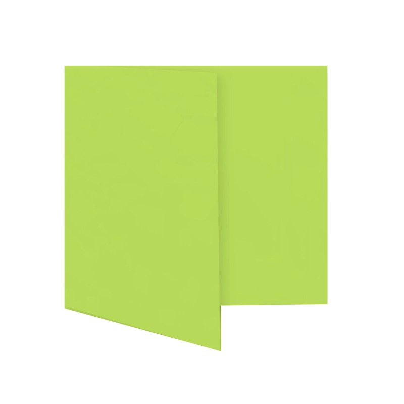 cartes pliantes colorées vert (vert tilleul) 115 x 130 mm | 230 g/qm offset | sans fenêtre | pas de fermeture | pas de rabat | 50 pièces