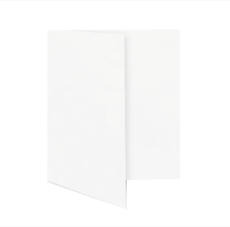 cartes pliantes blanc 115 x 170 mm | 230 g/qm offset | sans fenêtre | pas de fermeture | pas de rabat | 50 pièces