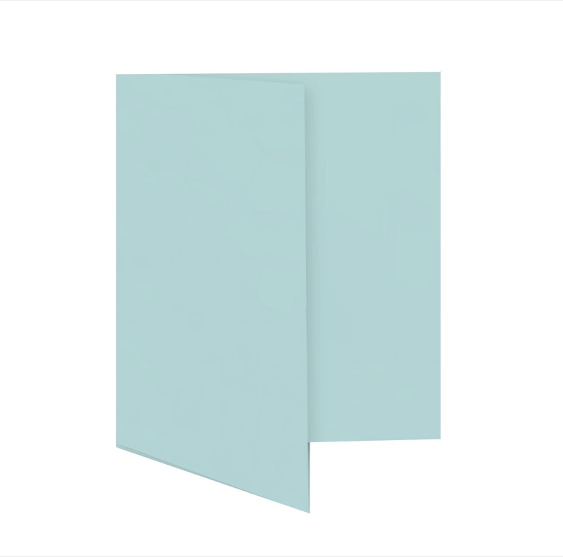 cartes pliantes colorées bleu (lagon) 115 x 170 mm | 230 g/qm offset | sans fenêtre | pas de fermeture | pas de rabat | 50 pièces