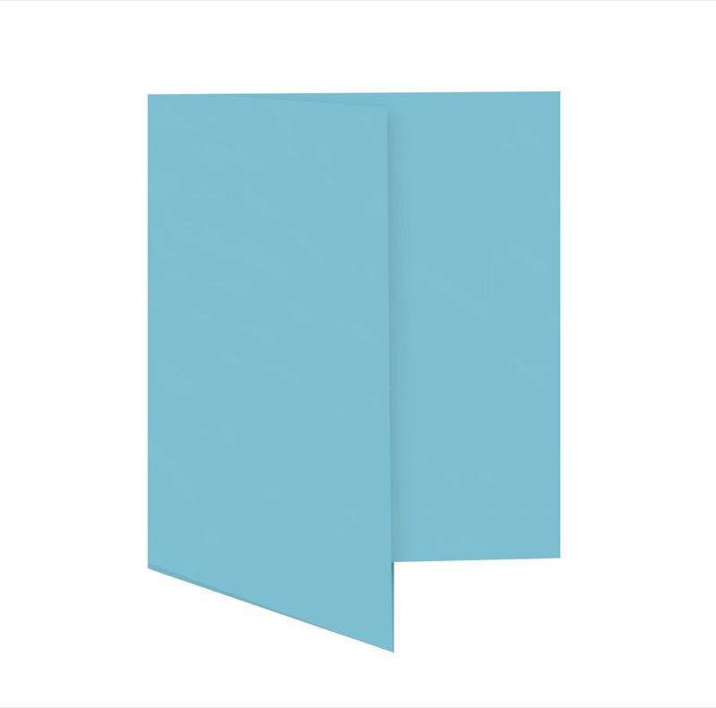 cartes pliantes colorées bleu (turquoise caraïbe) 115 x 170 mm | 230 g/qm offset | sans fenêtre | pas de fermeture | pas de rabat | 50 pièces