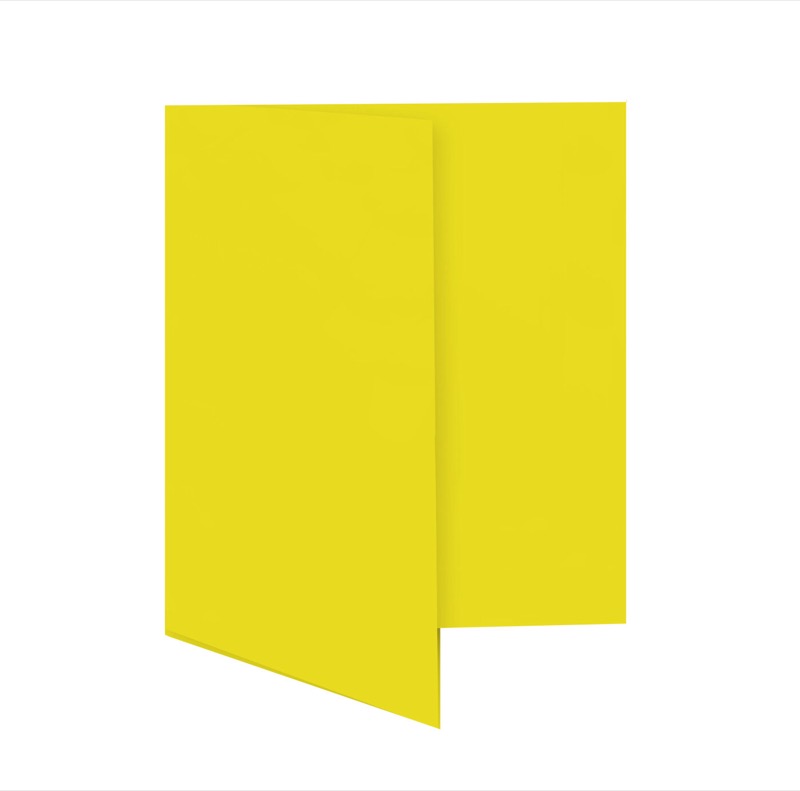 cartes pliantes colorées jaune (jaune bouton d'or) 115 x 170 mm | 230 g/qm offset | sans fenêtre | pas de fermeture | pas de rabat | 50 pièces