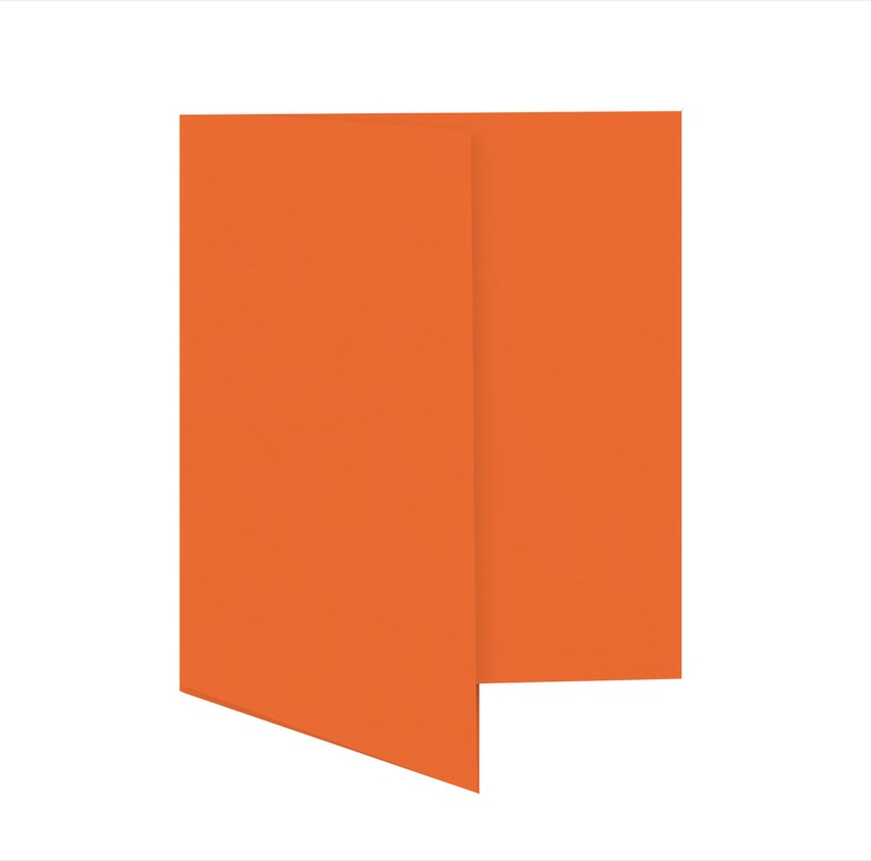 cartes pliantes colorées orange (nectarine) 115 x 170 mm | 230 g/qm offset | sans fenêtre | pas de fermeture | pas de rabat | 50 pièces