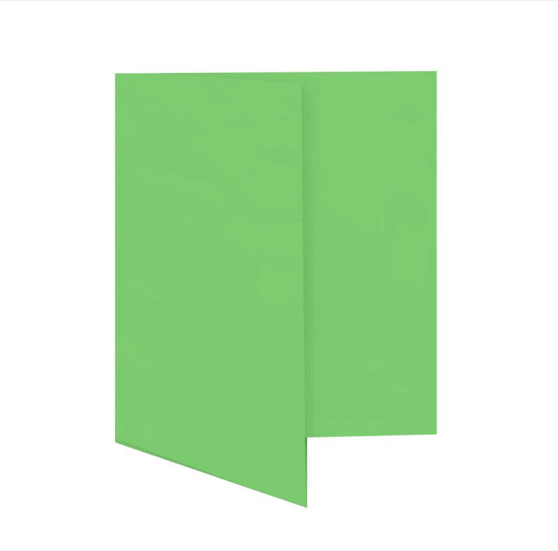 cartes pliantes colorées vert (émeraude) 115 x 170 mm | 230 g/qm offset | sans fenêtre | pas de fermeture | pas de rabat | 50 pièces
