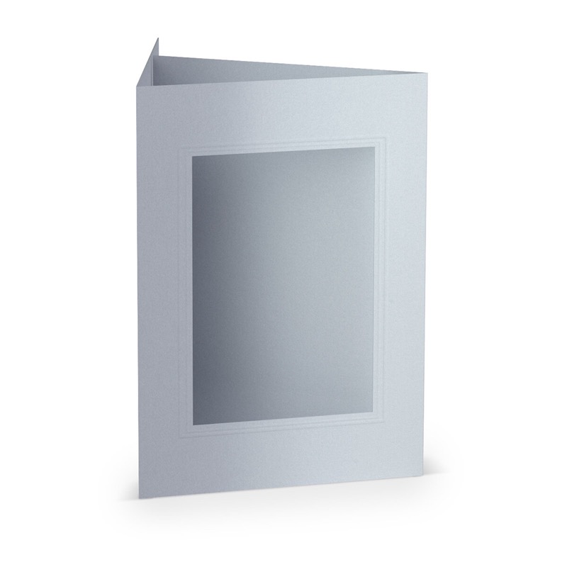 cartes passe partout (portrait) - blanc (blanc brillant) 120 x 169 mm (din b6) | 250 g/m² brillant (paperado) | passe-partout carré 7,6 x 11 cm | pas de fermeture | pas de rabat | 50 pièces