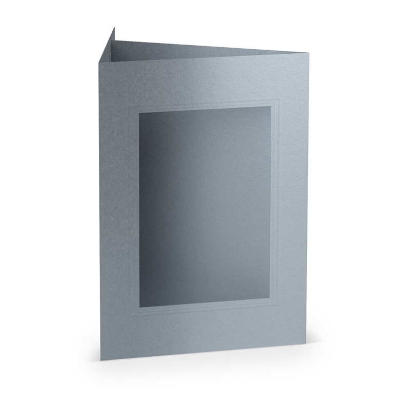 cartes passe partout (portrait) colorées - argent 120 x 169 mm (din b6) | 220 g/m² offset (paperado) | passe-partout carré 7,6 x 11 cm | pas de fermeture | pas de rabat | 50 pièces