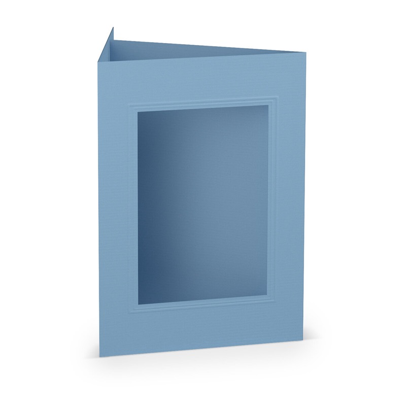 cartes passe partout (portrait) colorées - bleu (bleu foncé) 120 x 169 mm (din b6) | 220 g/m² côtelé (paperado) | passe-partout carré 7,6 x 11 cm | pas de fermeture | pas de rabat | 50 pièces
