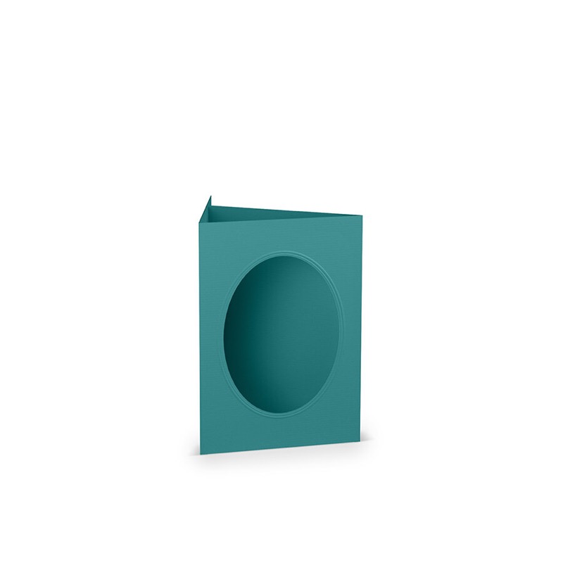 cartes passe partout (portrait) colorées - bleu (ocean) 120 x 169 mm (din b6) | 220 g/m² côtelé (paperado) | passe-partout ovale 8,7 x 11,2 cm | pas de fermeture | pas de rabat | 50 pièces