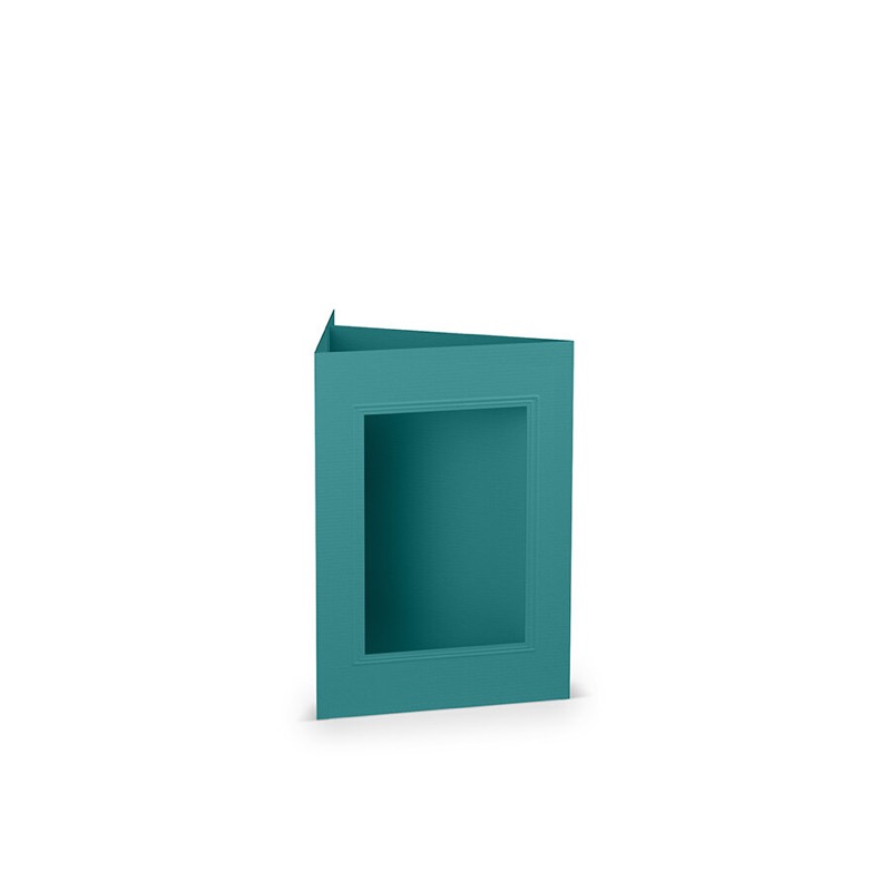 cartes passe partout (portrait) colorées - bleu (ocean) 120 x 169 mm (din b6) | 220 g/m² côtelé (paperado) | passe-partout carré 7,6 x 11 cm | pas de fermeture | pas de rabat | 50 pièces