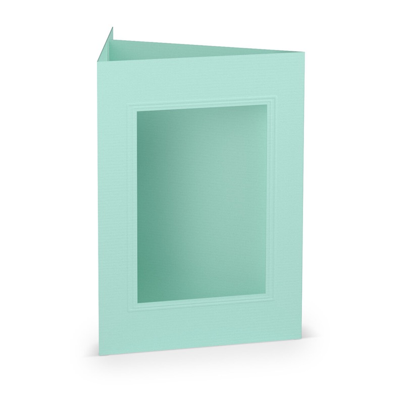 cartes passe partout (portrait) colorées - bleu (turquoise caraïbe) 120 x 169 mm (din b6) | 220 g/m² côtelé (paperado) | passe-partout carré 7,6 x 11 cm | pas de fermeture | pas de rabat | 50 pièces