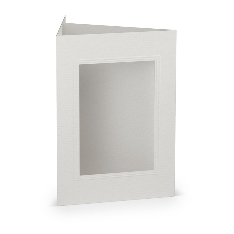 cartes passe partout (portrait) colorées - gris (gris glacé) 120 x 169 mm (din b6) | 220 g/m² côtelé (paperado) | passe-partout carré 7,6 x 11 cm | pas de fermeture | pas de rabat | 50 pièces