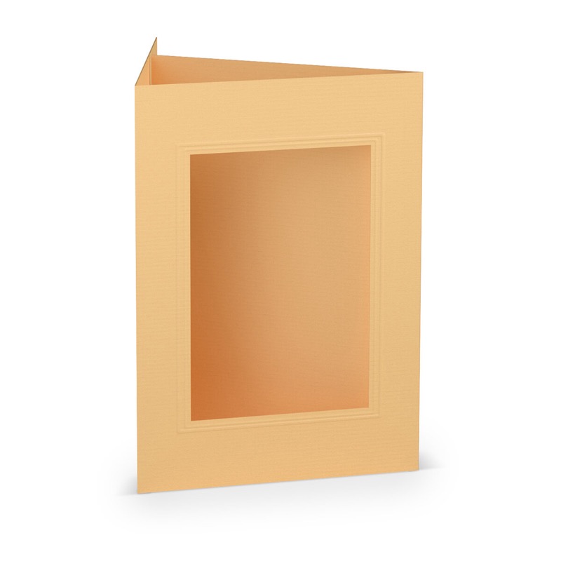 cartes passe partout (portrait) colorées - jaune (jaune melon) 120 x 169 mm (din b6) | 220 g/m² côtelé (paperado) | passe-partout carré 7,6 x 11 cm | pas de fermeture | pas de rabat | 50 pièces