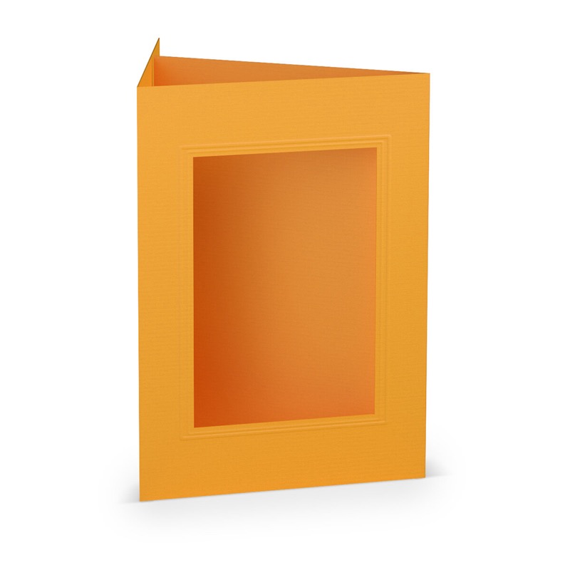 cartes passe partout (portrait) colorées - jaune (ocre jaune) 120 x 169 mm (din b6) | 220 g/m² côtelé (paperado) | passe-partout carré 7,6 x 11 cm | pas de fermeture | pas de rabat | 50 pièces