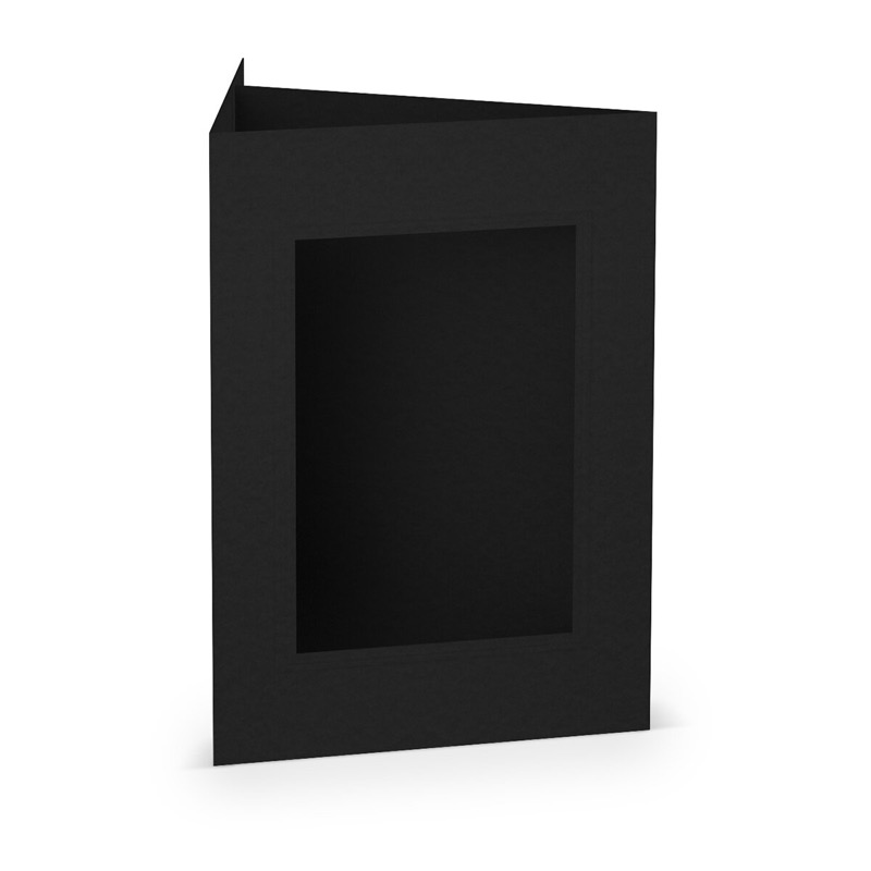 cartes passe partout (portrait) colorées - noir 120 x 169 mm (din b6) | 220 g/m² mat (paperado) | passe-partout carré 7,6 x 11 cm | pas de fermeture | pas de rabat | 50 pièces