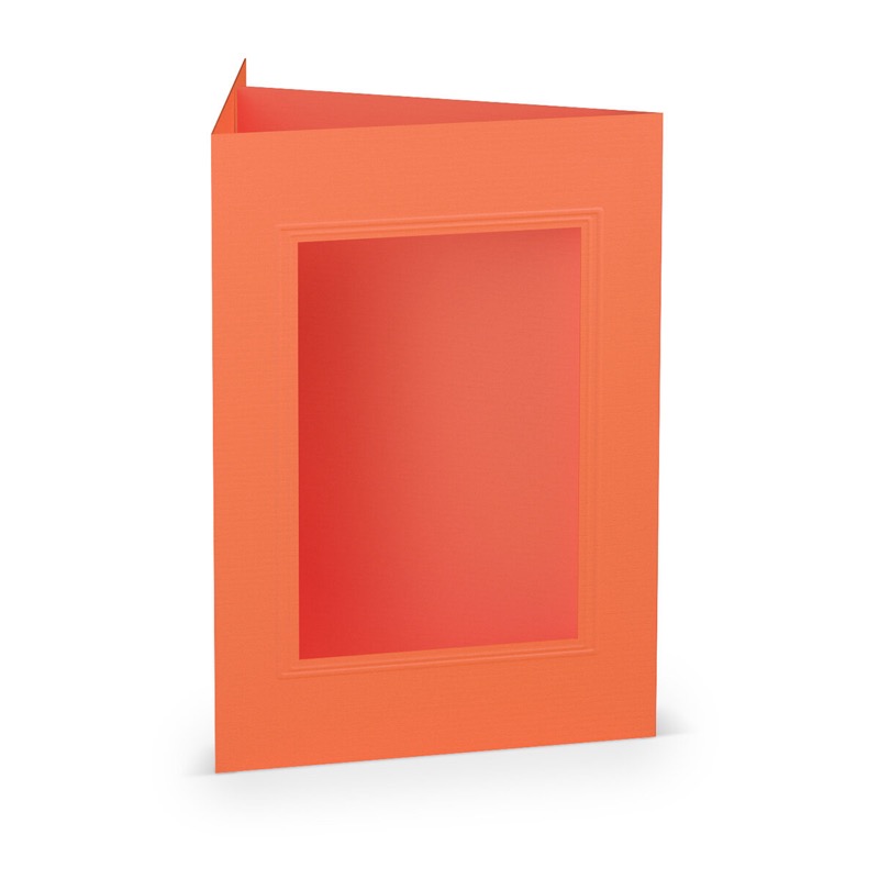 cartes passe partout (portrait) colorées - rose (corail) 120 x 169 mm (din b6) | 220 g/m² côtelé (paperado) | passe-partout carré 7,6 x 11 cm | pas de fermeture | pas de rabat | 50 pièces
