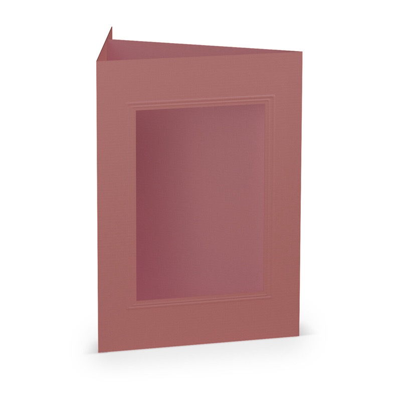 cartes passe partout (portrait) colorées - rose (hortensia) 120 x 169 mm (din b6) | 220 g/m² côtelé (paperado) | passe-partout carré 7,6 x 11 cm | pas de fermeture | pas de rabat | 50 pièces