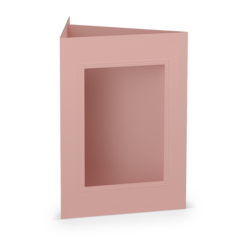 cartes passe partout (portrait) colorées - rose (vieux rose) 120 x 169 mm (din b6) | 220 g/m² côtelé (paperado) | passe-partout carré 7,6 x 11 cm | pas de fermeture | pas de rabat | 50 pièces
