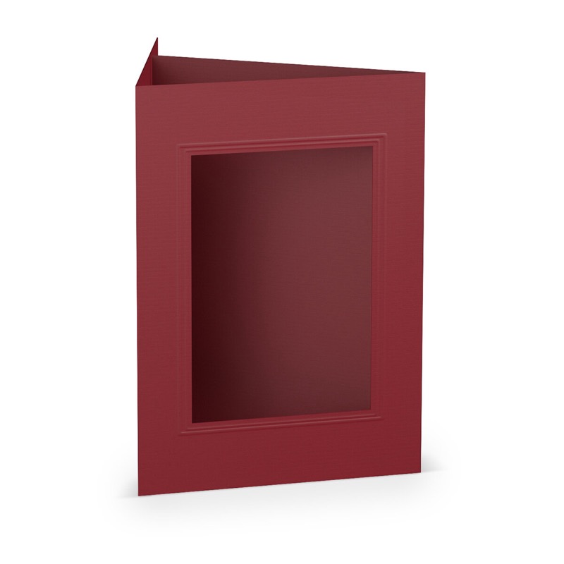 cartes passe partout (portrait) colorées - rouge (rosso) 120 x 169 mm (din b6) | 220 g/m² côtelé (paperado) | passe-partout carré 7,6 x 11 cm | pas de fermeture | pas de rabat | 50 pièces