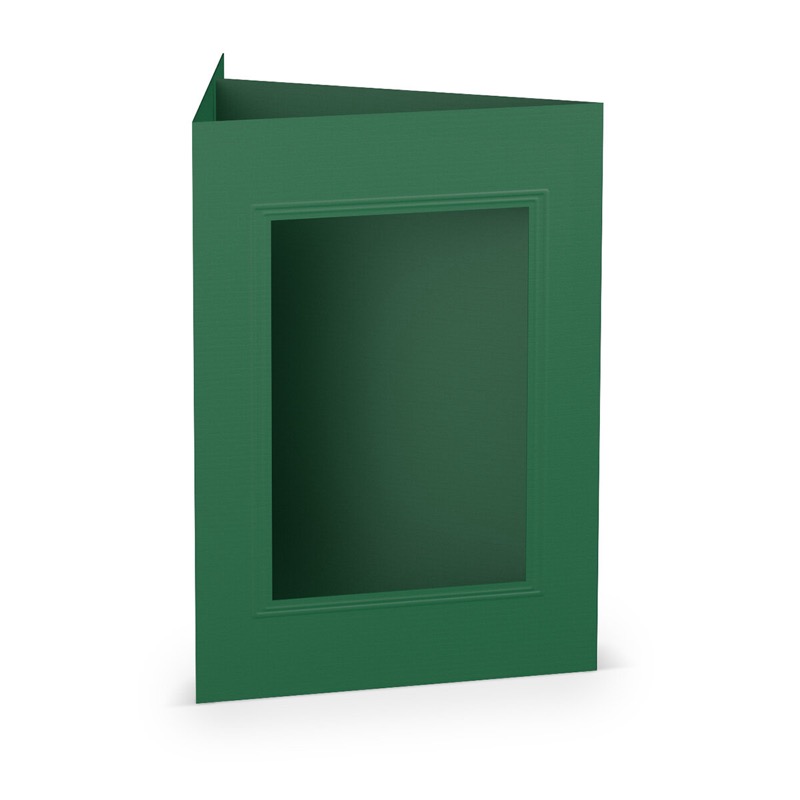 cartes passe partout (portrait) colorées - vert (vert sapin) 120 x 169 mm (din b6) | 220 g/m² côtelé (paperado) | passe-partout carré 7,6 x 11 cm | pas de fermeture | pas de rabat | 50 pièces