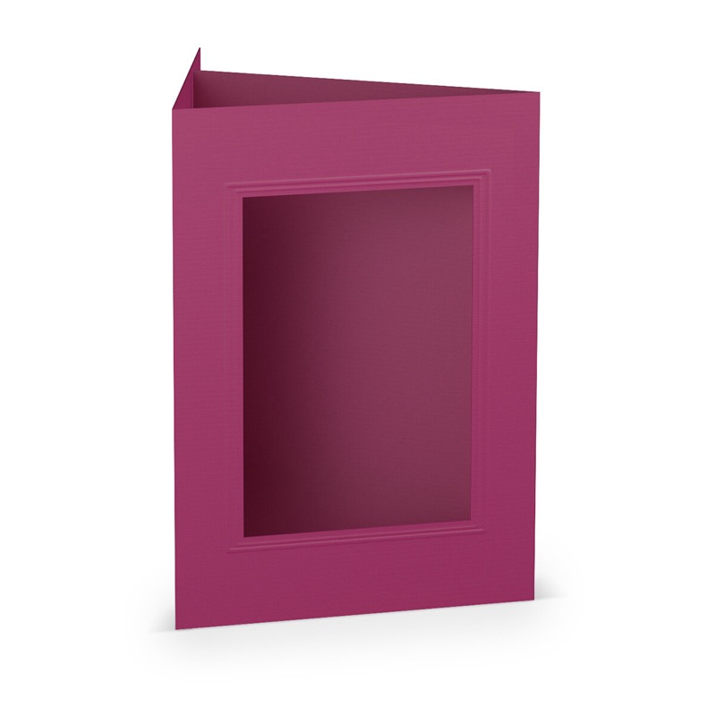 cartes passe partout (portrait) colorées - violet (amarena) 120 x 169 mm (din b6) | 220 g/m² côtelé (paperado) | passe-partout carré 7,6 x 11 cm | pas de fermeture | pas de rabat | 50 pièces