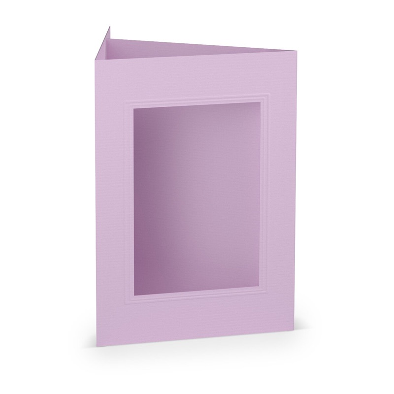 cartes passe partout (portrait) colorées - violet (orchidée lilas) 120 x 169 mm (din b6) | 220 g/m² côtelé (paperado) | passe-partout carré 7,6 x 11 cm | pas de fermeture | pas de rabat | 50 pièces