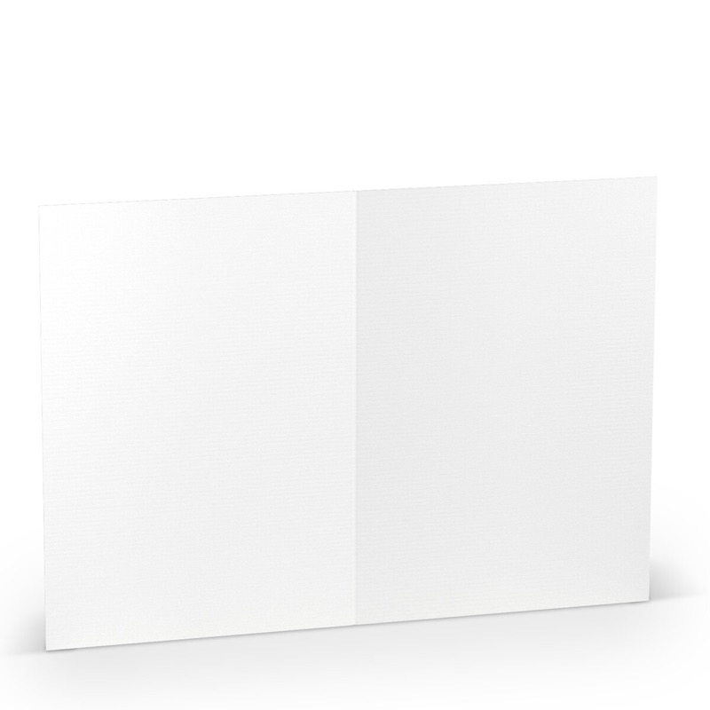 cartes pliantes (portrait) blanc 120 x 169 mm (din b6) | 220 g/qm côtelé (paperado) | sans fenêtre | pas de fermeture | pas de rabat | 50 pièces