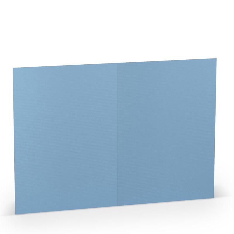 cartes pliantes (portrait) colorées bleu (bleu foncé) 120 x 169 mm (din b6) | 220 g/qm côtelé (paperado) | sans fenêtre | pas de fermeture | pas de rabat | 50 pièces