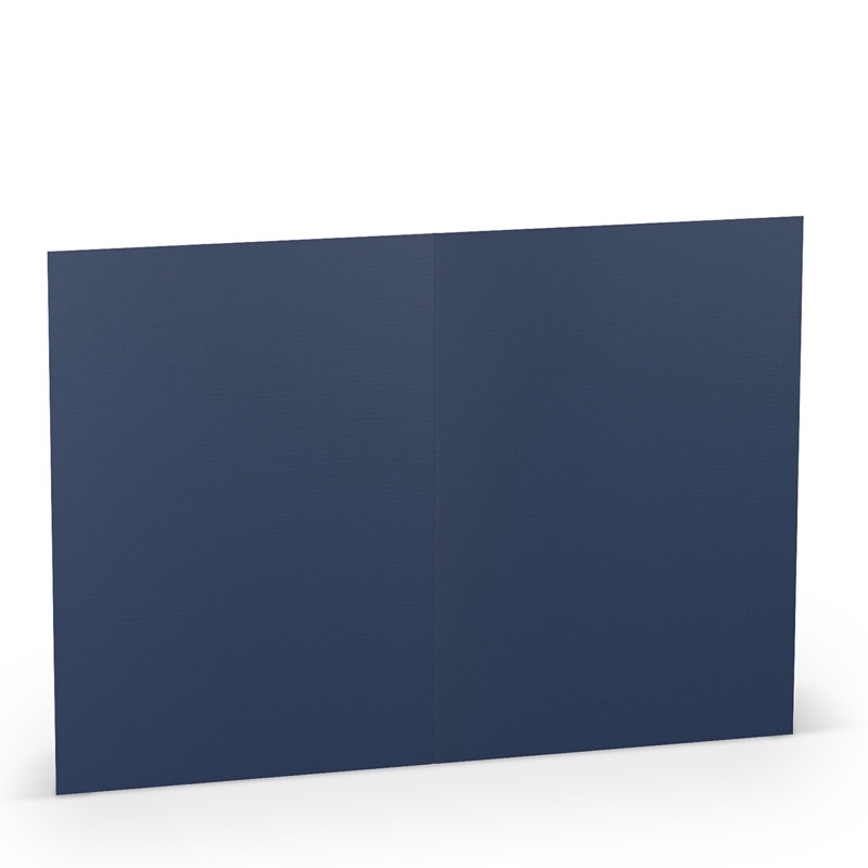 cartes pliantes (portrait) colorées bleu (blue-jeans) 120 x 169 mm (din b6) | 220 g/qm côtelé (paperado) | sans fenêtre | pas de fermeture | pas de rabat | 50 pièces