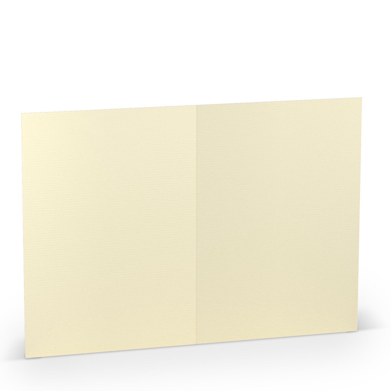 cartes pliantes (portrait) colorées crème (chamois) 120 x 169 mm (din b6) | 220 g/qm côtelé (paperado) | sans fenêtre | pas de fermeture | pas de rabat | 50 pièces