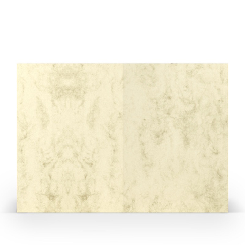 cartes pliantes (portrait) Crème (Chamois marbré) 120 x 169 mm