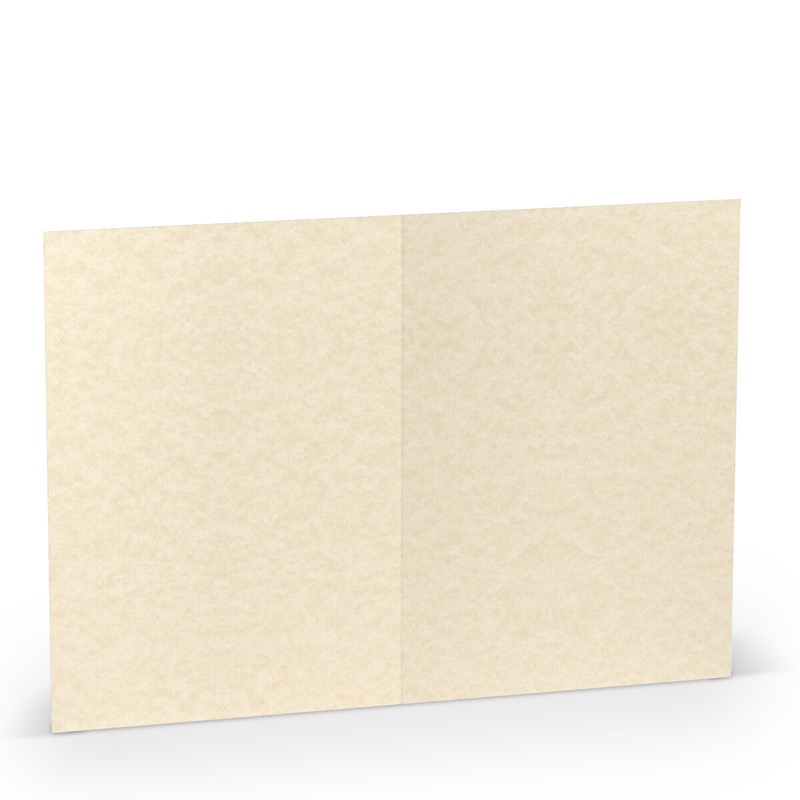 cartes pliantes (portrait) colorées crème (crème marbré) 120 x 169 mm (din b6) | 220 g/qm offset (paperado) | sans fenêtre | pas de fermeture | pas de rabat | 50 pièces