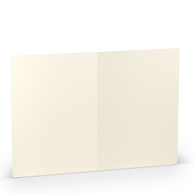 cartes pliantes (portrait) colorées crème (ivoire clair) 120 x 169 mm (din b6) | 220 g/qm côtelé (paperado) | sans fenêtre | pas de fermeture | pas de rabat | 50 pièces
