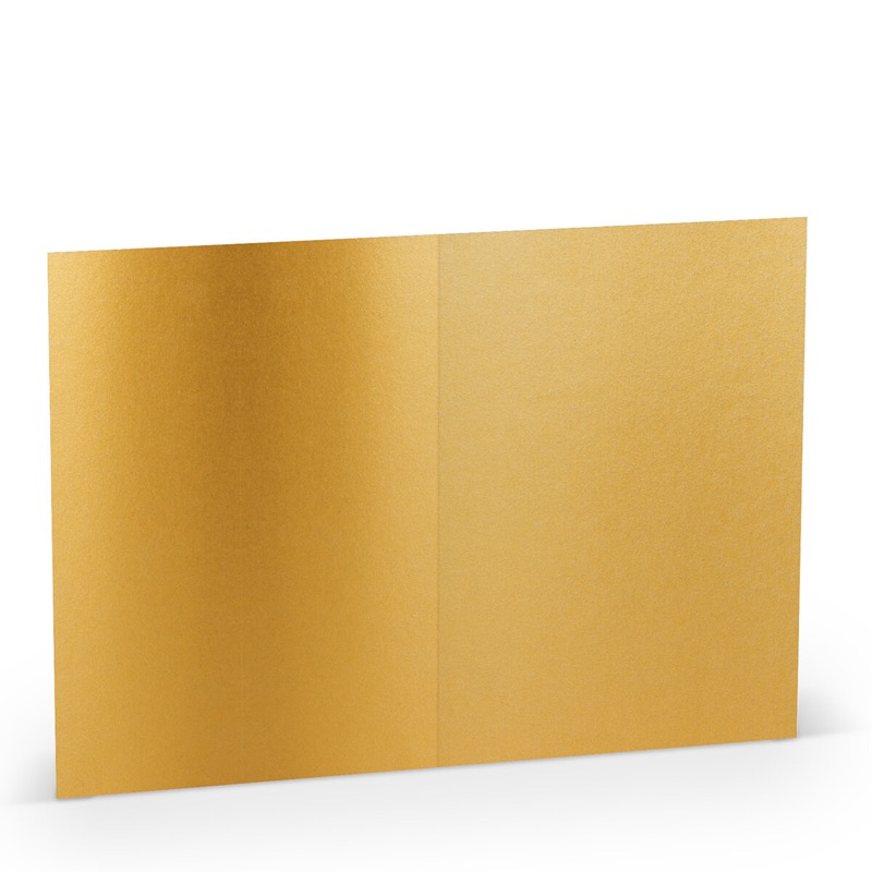 cartes pliantes (portrait) colorées doré 120 x 169 mm (din b6) | 250 g/qm offset (paperado) | sans fenêtre | pas de fermeture | pas de rabat | 50 pièces
