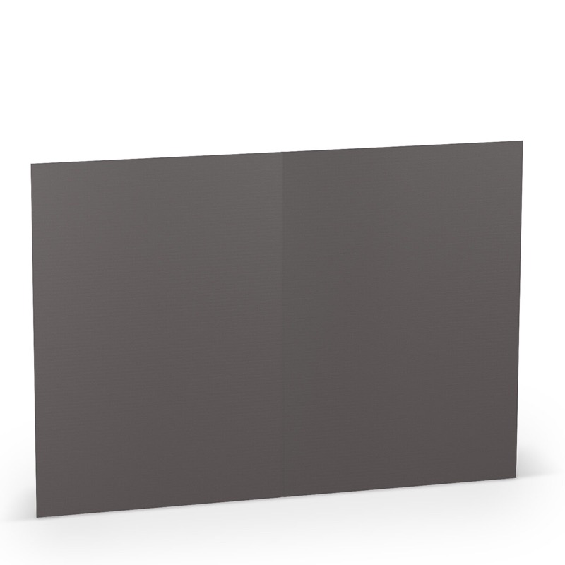 cartes pliantes (portrait) colorées gris (ardoise) 120 x 169 mm (din b6) | 220 g/qm côtelé (paperado) | sans fenêtre | pas de fermeture | pas de rabat | 50 pièces