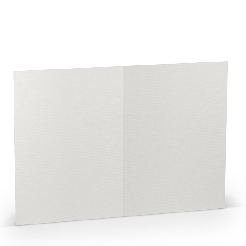 cartes pliantes (portrait) colorées gris (gris glacé) 120 x 169 mm (din b6) | 220 g/qm côtelé (paperado) | sans fenêtre | pas de fermeture | pas de rabat | 50 pièces
