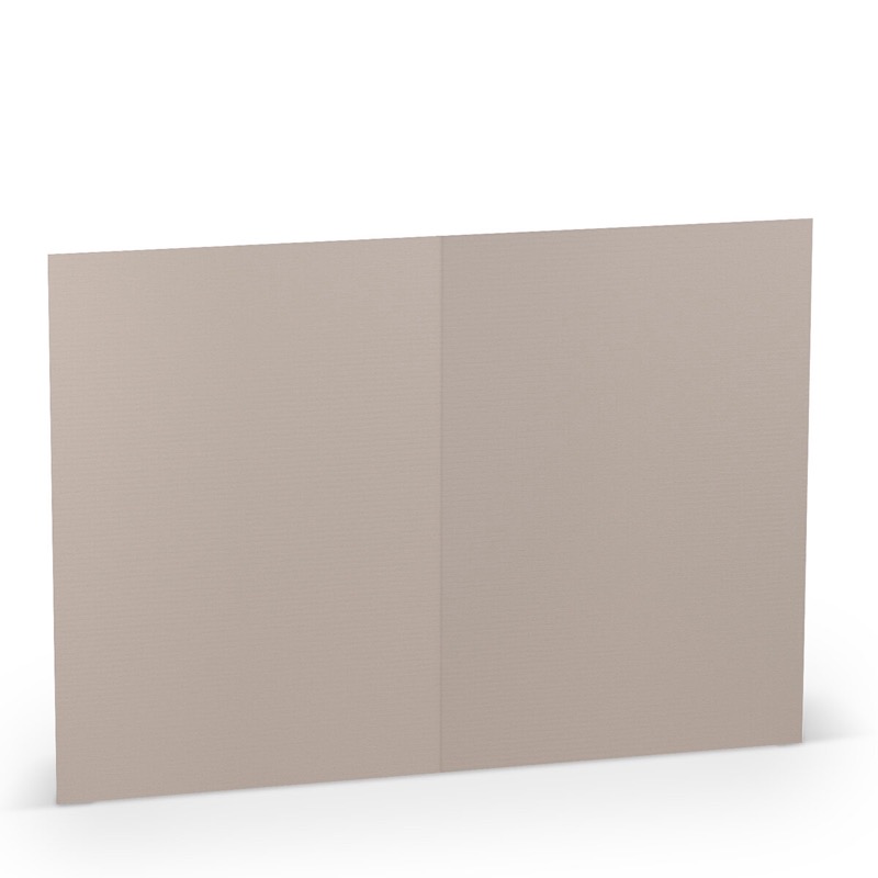 cartes pliantes (portrait) colorées gris (gris taupe) 120 x 169 mm (din b6) | 220 g/qm côtelé (paperado) | sans fenêtre | pas de fermeture | pas de rabat | 50 pièces