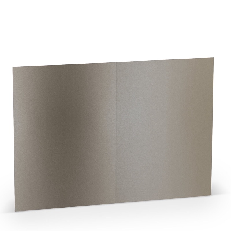 cartes pliantes (portrait) colorées gris (gris taupe) 120 x 169 mm (din b6) | 220 g/qm métallique | sans fenêtre | pas de fermeture | pas de rabat | 50 pièces