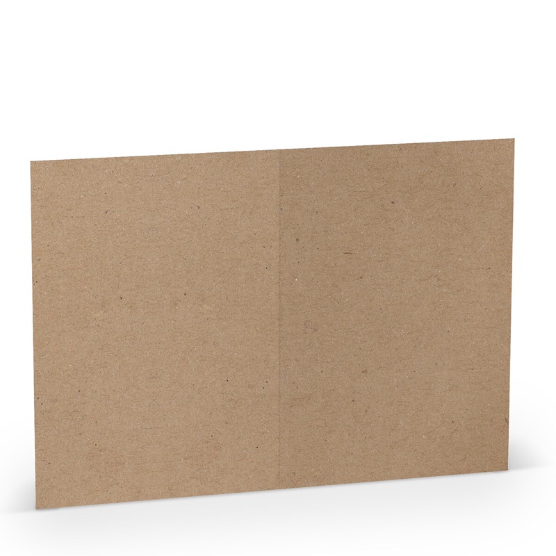 cartes pliantes (portrait) colorées marron (kraft) 120 x 169 mm (din b6) | 250 g/qm paperado | sans fenêtre | pas de fermeture | pas de rabat | 50 pièces