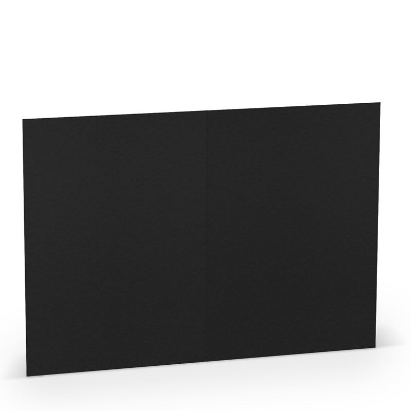 cartes pliantes (portrait) colorées noir 120 x 169 mm (din b6) | 220 g/qm mat (paperado) | sans fenêtre | pas de fermeture | pas de rabat | 50 pièces