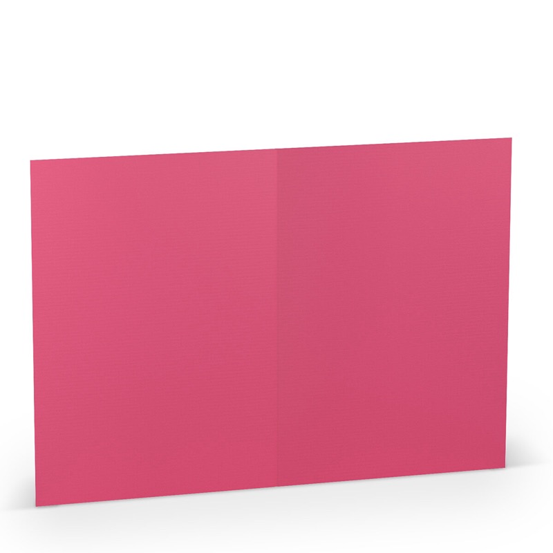 cartes pliantes (portrait) colorées rose (rose fuchsia) 120 x 169 mm (din b6) | 220 g/qm côtelé (paperado) | sans fenêtre | pas de fermeture | pas de rabat | 50 pièces
