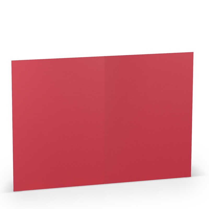 cartes pliantes (portrait) colorées rouge 120 x 169 mm (din b6) | 220 g/qm côtelé (paperado) | sans fenêtre | pas de fermeture | pas de rabat | 50 pièces