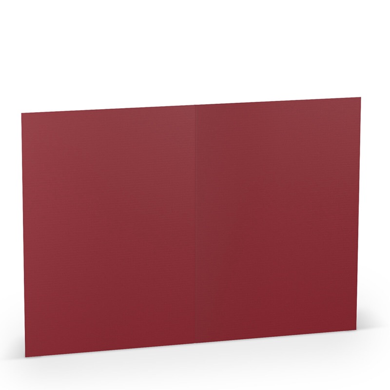 cartes pliantes (portrait) colorées rouge (rosso) 120 x 169 mm (din b6) | 220 g/qm côtelé (paperado) | sans fenêtre | pas de fermeture | pas de rabat | 50 pièces