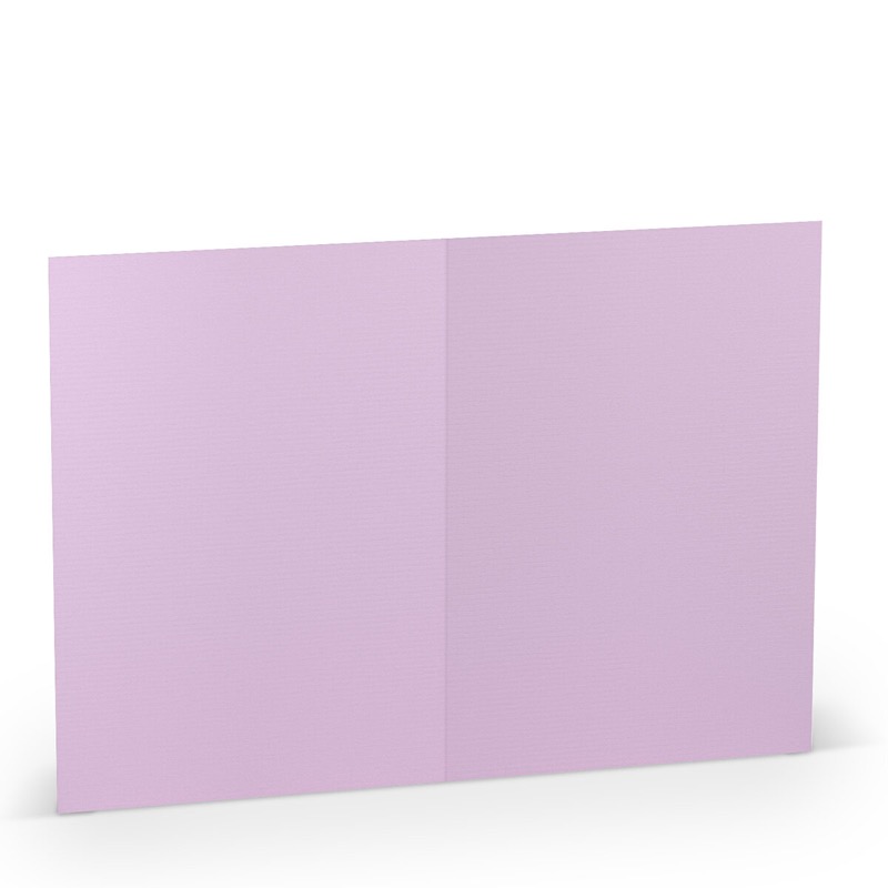 cartes pliantes (portrait) colorées violet (orchidée lilas) 120 x 169 mm (din b6) | 220 g/qm côtelé (paperado) | sans fenêtre | pas de fermeture | pas de rabat | 50 pièces