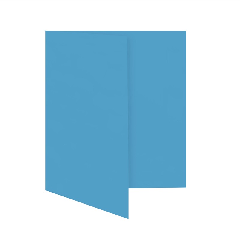 cartes pliantes colorées bleu (bleu azur) 120 x 170 mm (din b6) | 230 g/qm offset | sans fenêtre | pas de fermeture | pas de rabat | 50 pièces