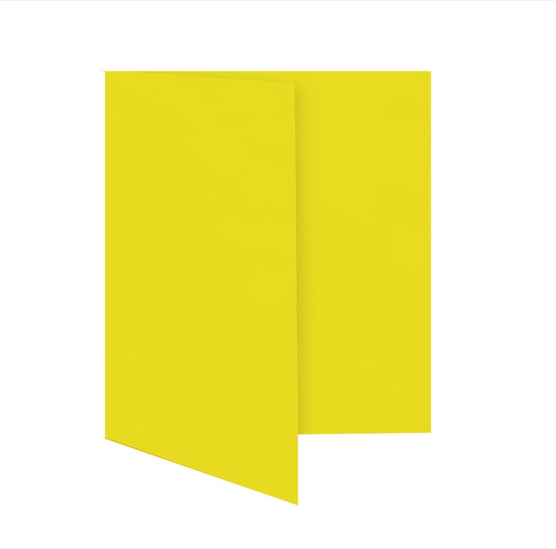 cartes pliantes colorées jaune (jaune bouton d'or) 120 x 170 mm (din b6) | 230 g/qm offset | sans fenêtre | pas de fermeture | pas de rabat | 50 pièces