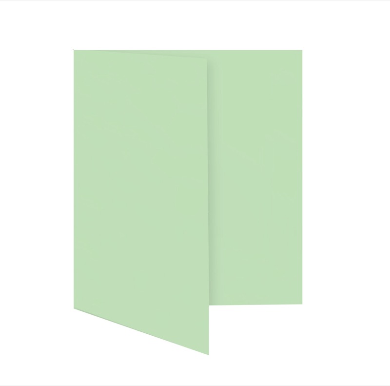 cartes pliantes colorées vert (vert pistache) 120 x 170 mm (din b6) | 230 g/qm offset | sans fenêtre | pas de fermeture | pas de rabat | 50 pièces