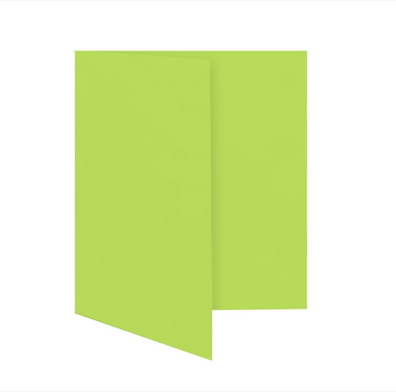 cartes pliantes colorées vert (vert tilleul) 120 x 170 mm (din b6) | 230 g/qm offset | sans fenêtre | pas de fermeture | pas de rabat | 50 pièces