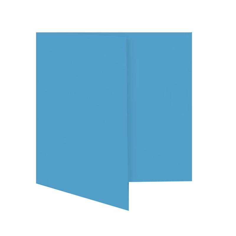 cartes pliantes colorées bleu (bleu azur) 130 x 130 mm | 230 g/qm offset | sans fenêtre | pas de fermeture | pas de rabat | 50 pièces